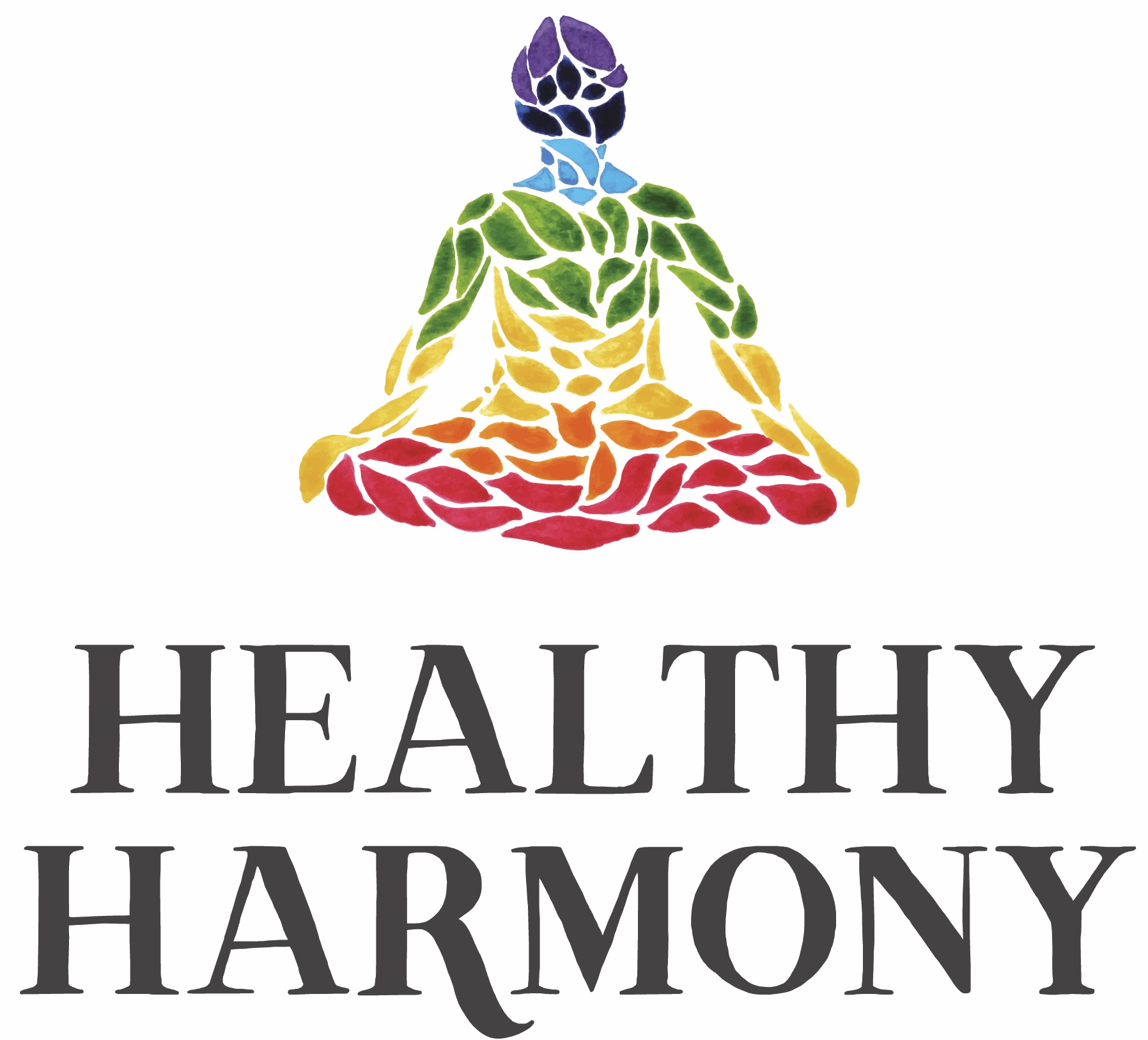 Healthy Harmony original colourful meditation logo